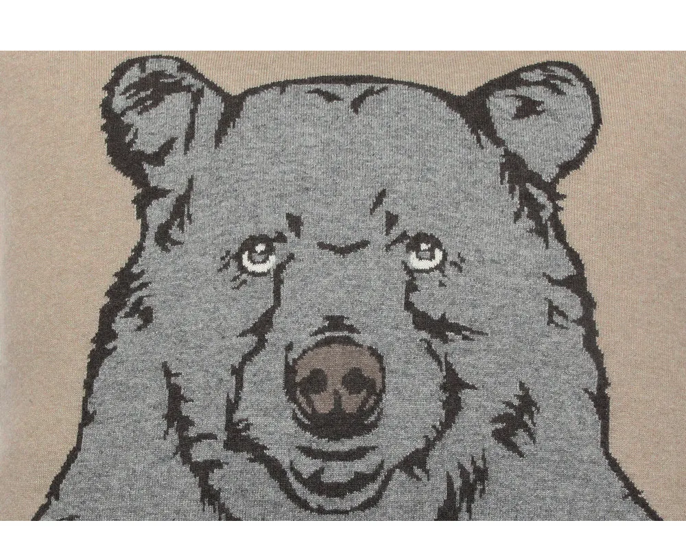 Bear Cashmere Blend Pillow - Beige Gray