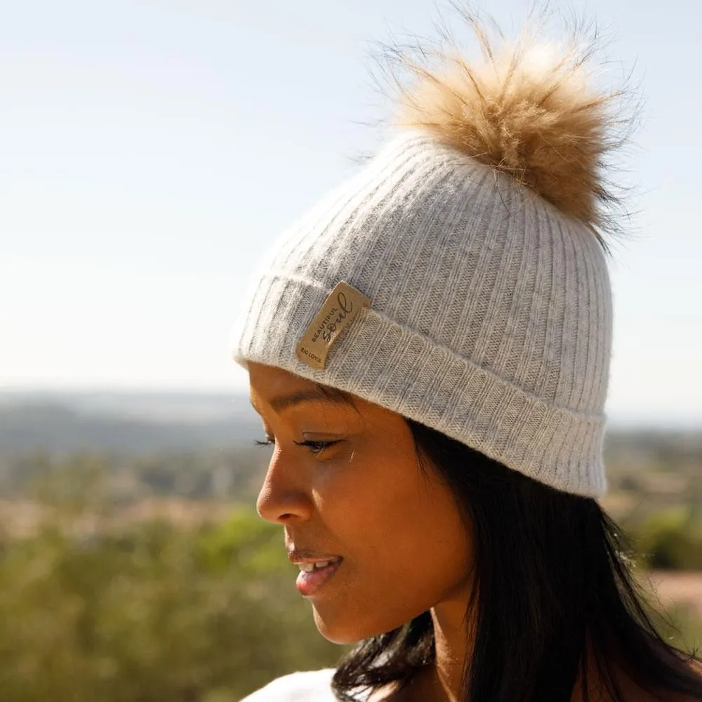 BEAUTIFUL SOUL CASHMERE HAT | SILVER