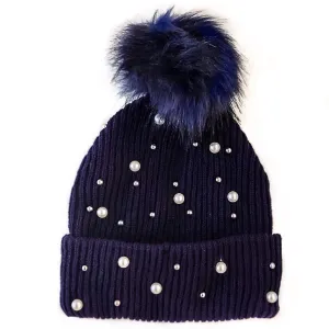 Bedazzled Beanie Navy
