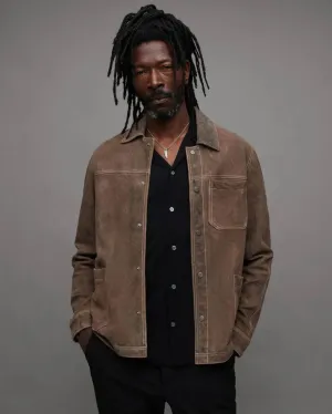 Beige Suede Leather Jacket
