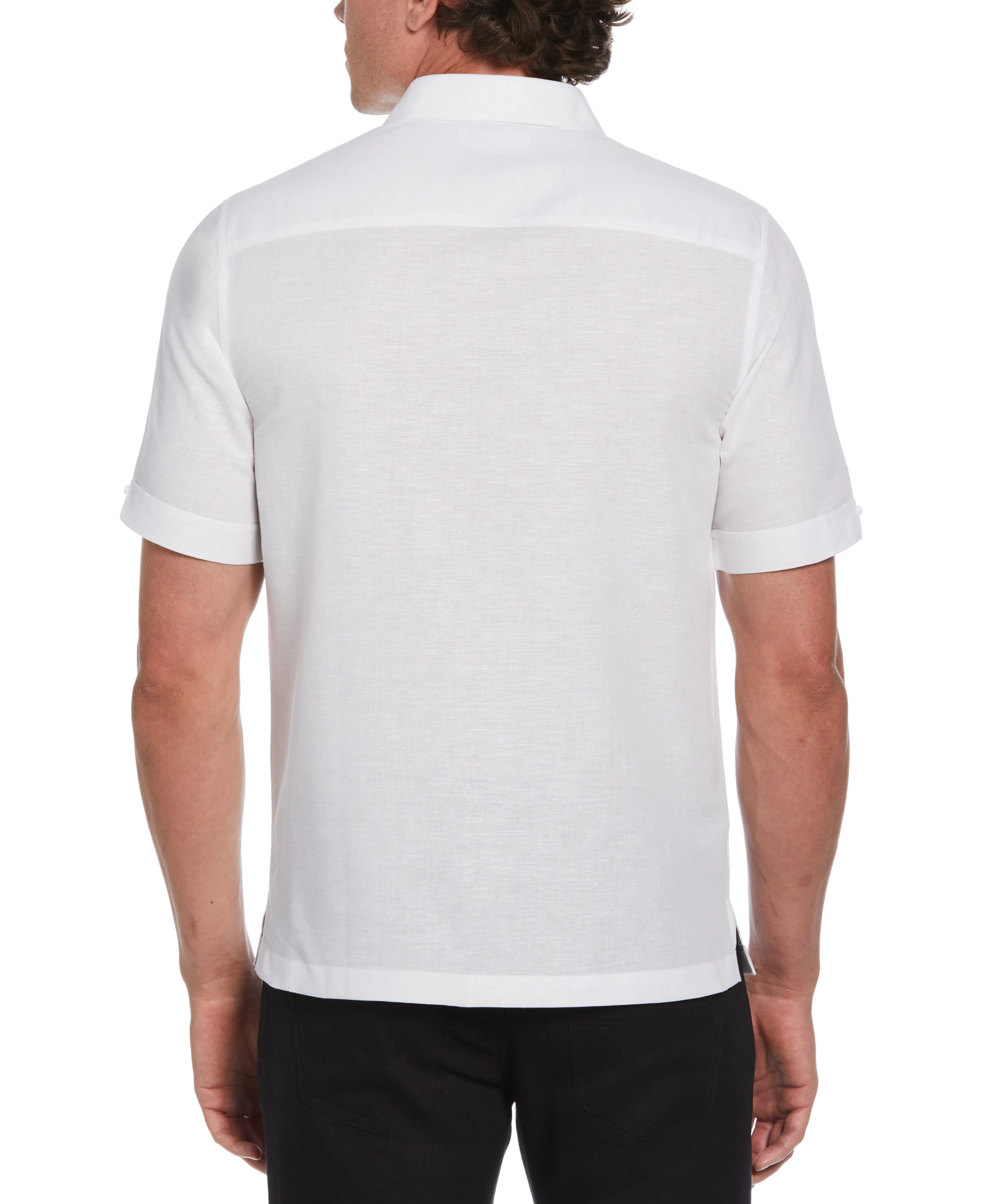 Big & Tall Linen Blend Gradient Panel Shirt