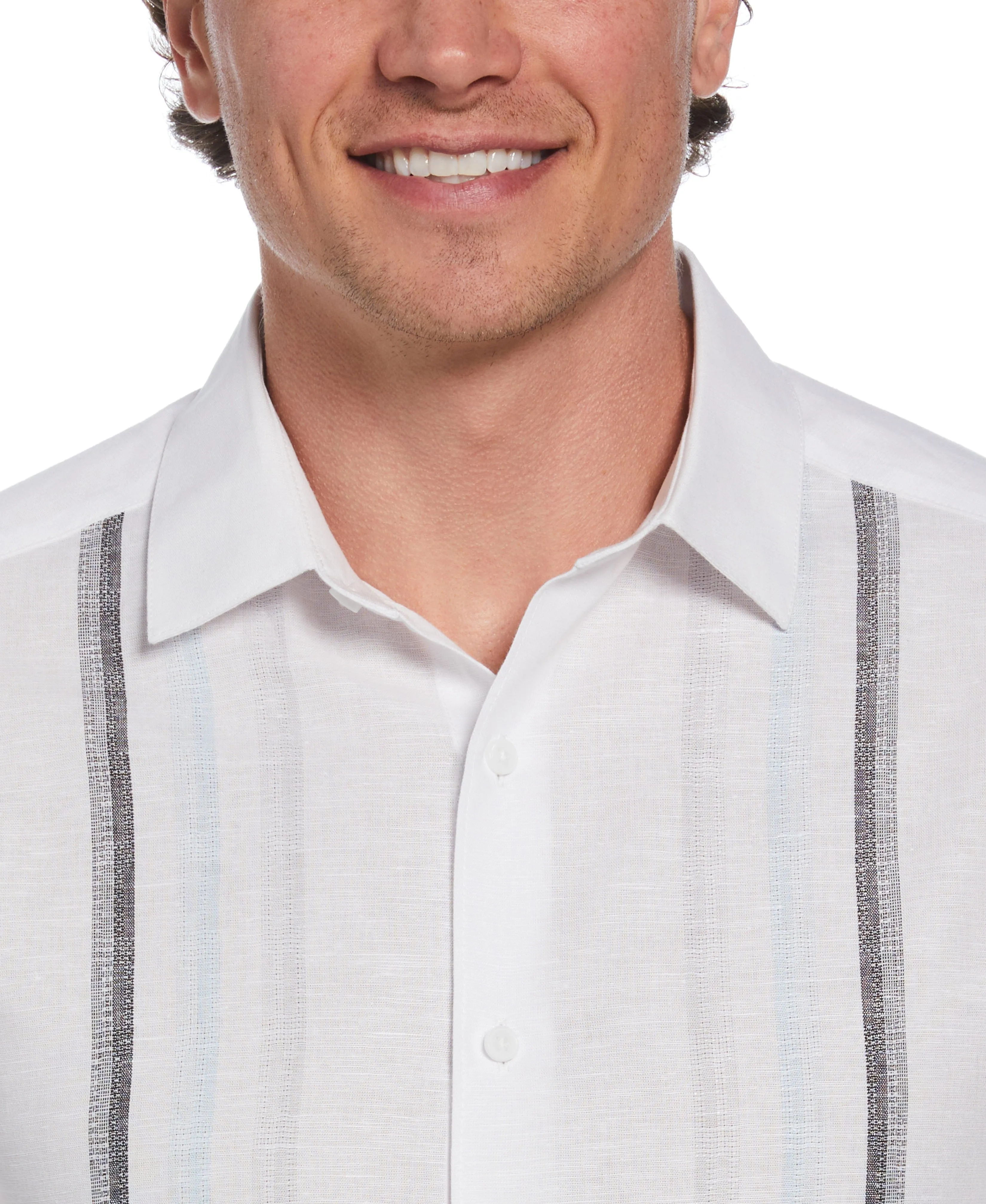 Big & Tall Linen Blend Gradient Panel Shirt