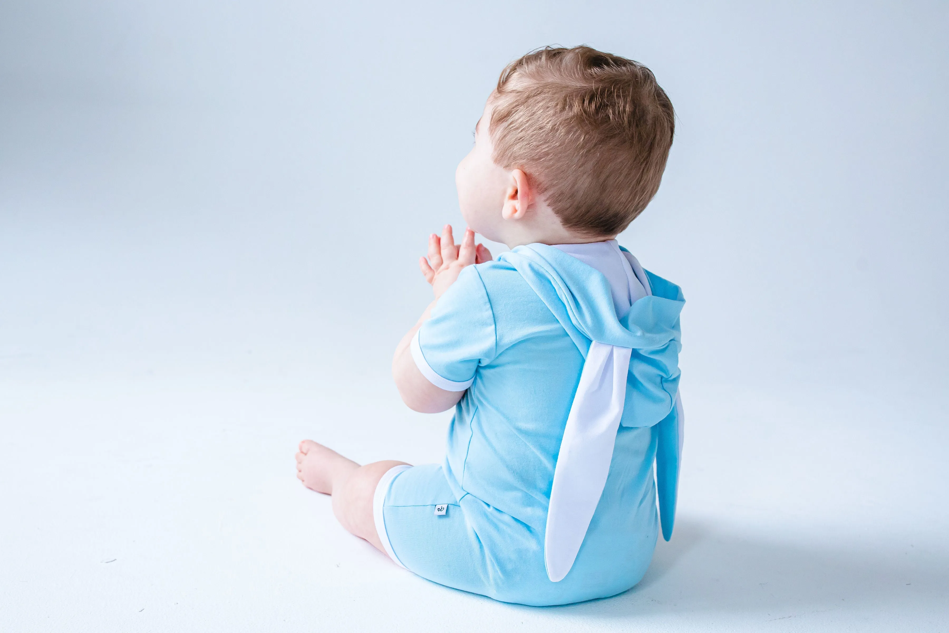 Birdie Bean Easter Sweet Bunny Elijah Hooded Shortie Romper