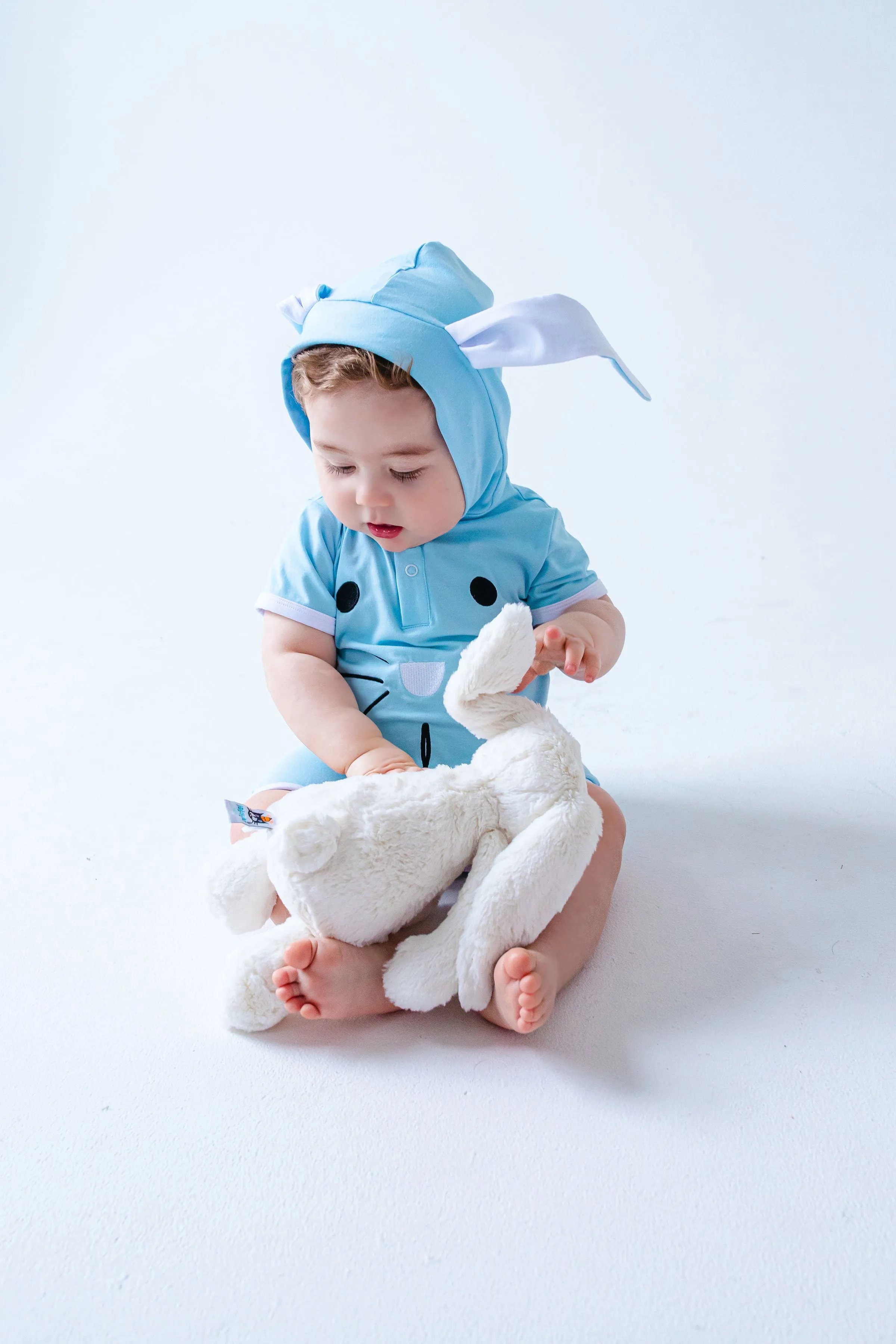 Birdie Bean Easter Sweet Bunny Elijah Hooded Shortie Romper