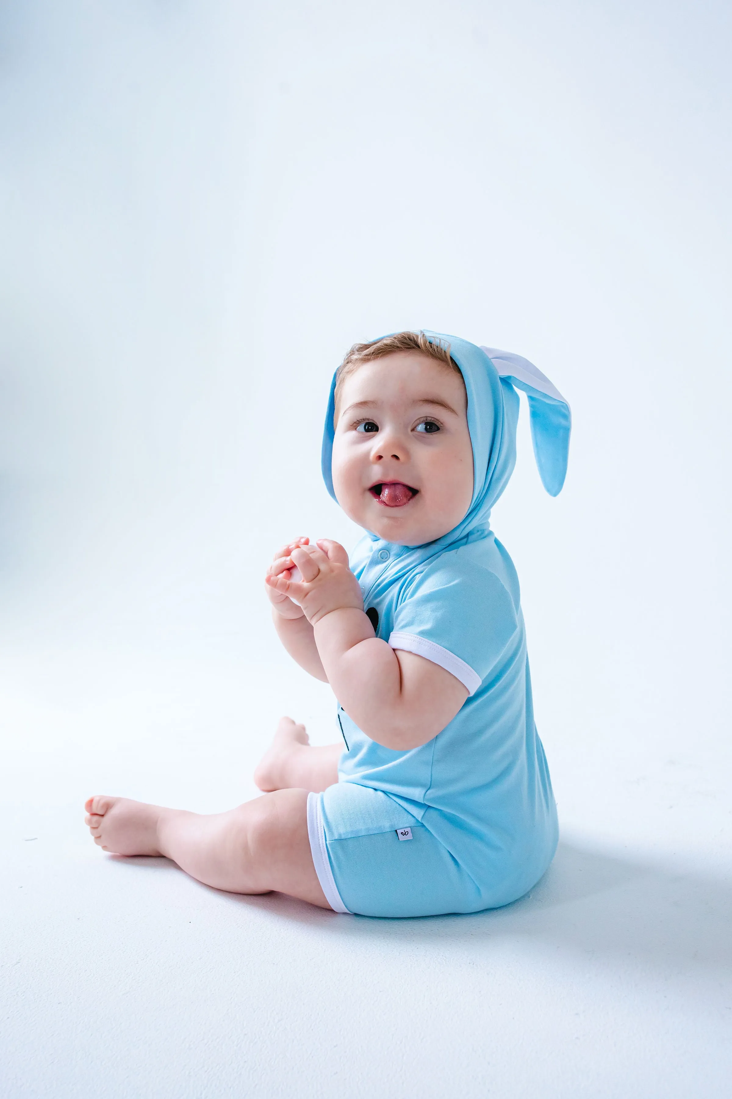 Birdie Bean Easter Sweet Bunny Elijah Hooded Shortie Romper