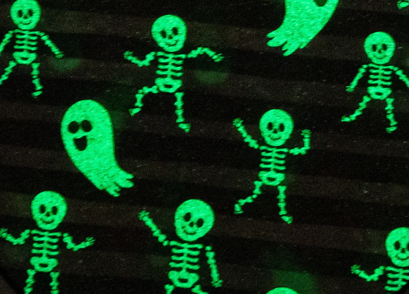 Birdie Bean Halloween Georgie Ghosts and Skeletons Glow-in-the-Dark Print Hooded Baby Romper