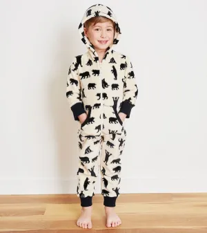 Black Bears Kids Hooded Fleece Jumsuit