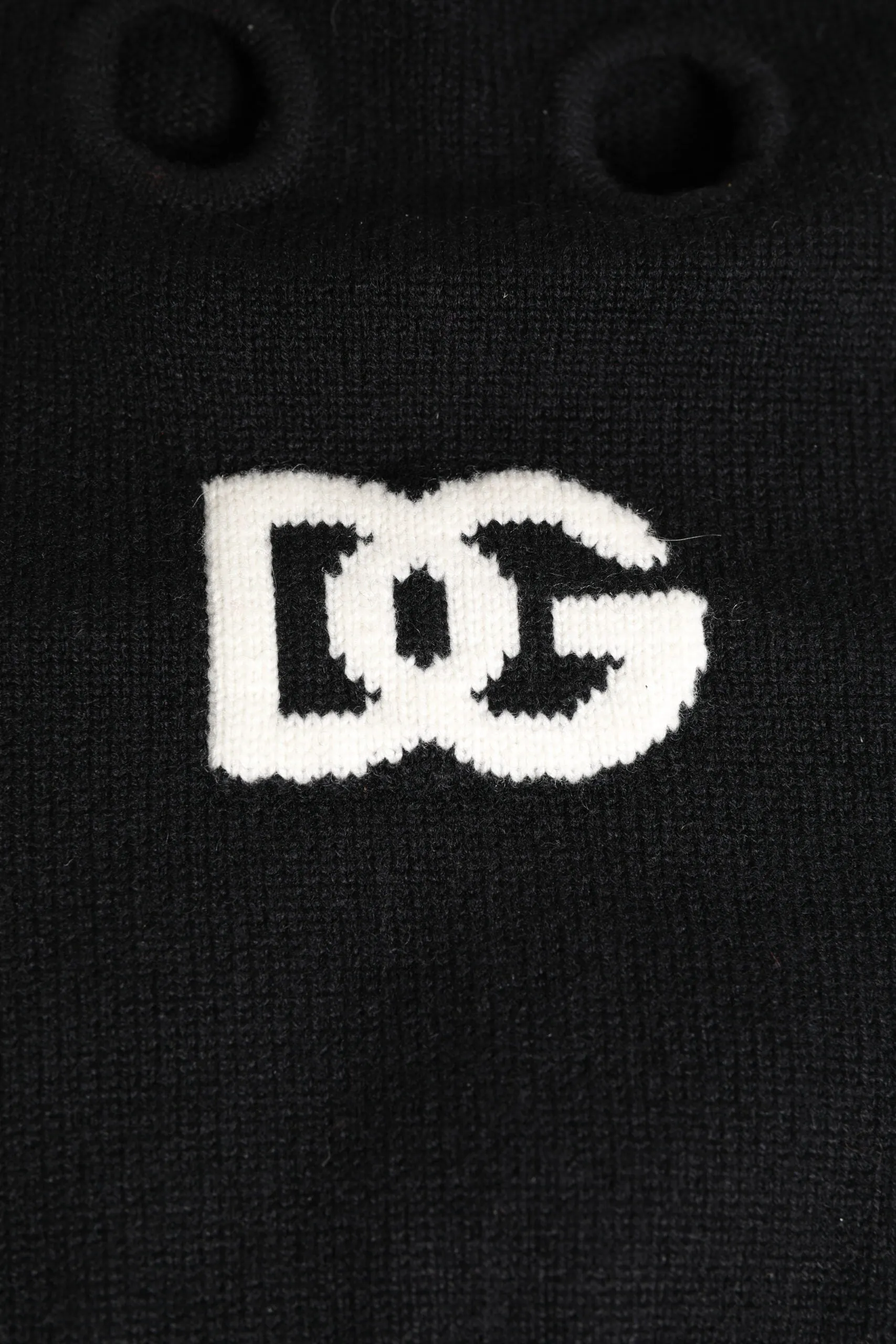 Black Cashmere Knitted Ski Mask Balaclava Hat
