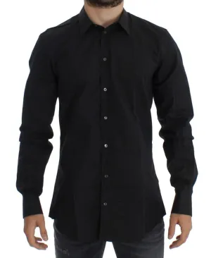 Black Checkered Slim Fit GOLD Casual Shirt
