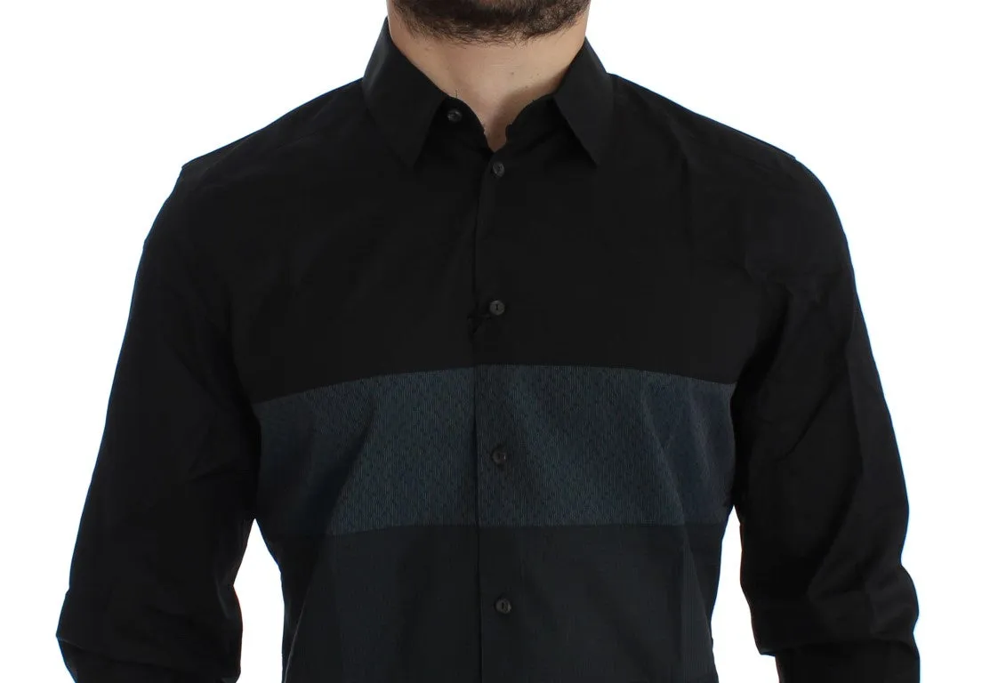 Black Checkered Slim Fit GOLD Casual Shirt