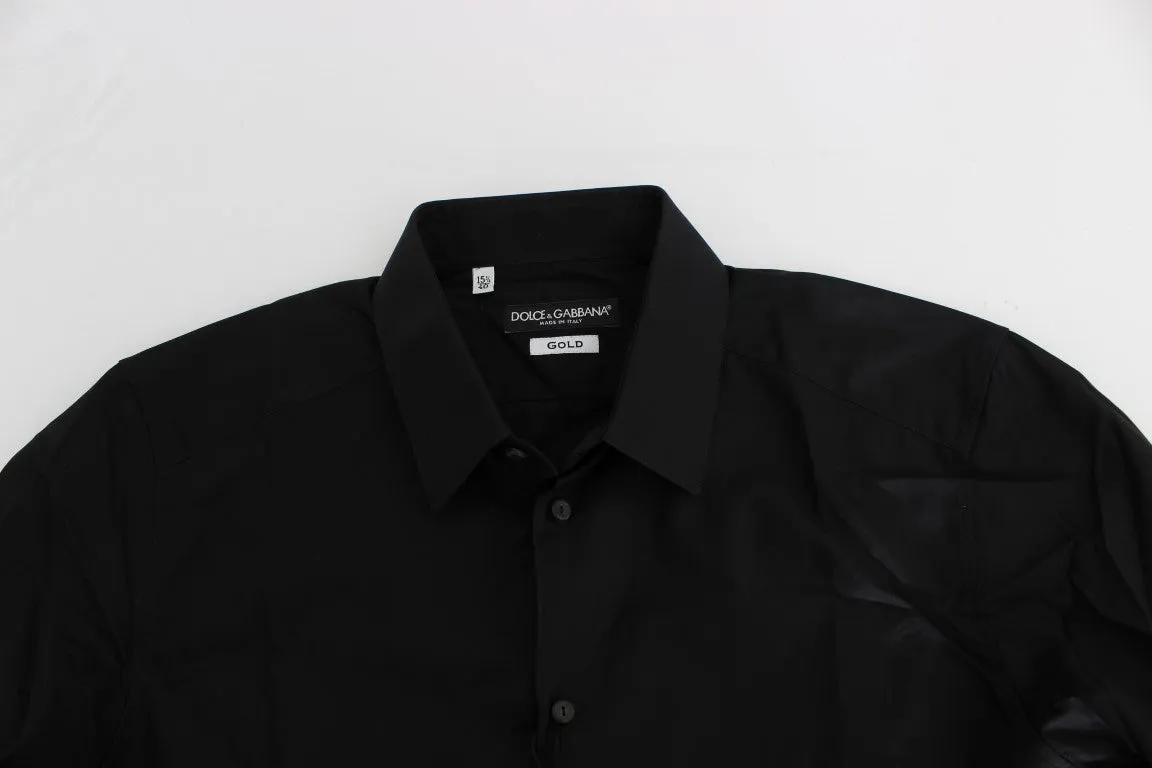 Black Checkered Slim Fit GOLD Casual Shirt