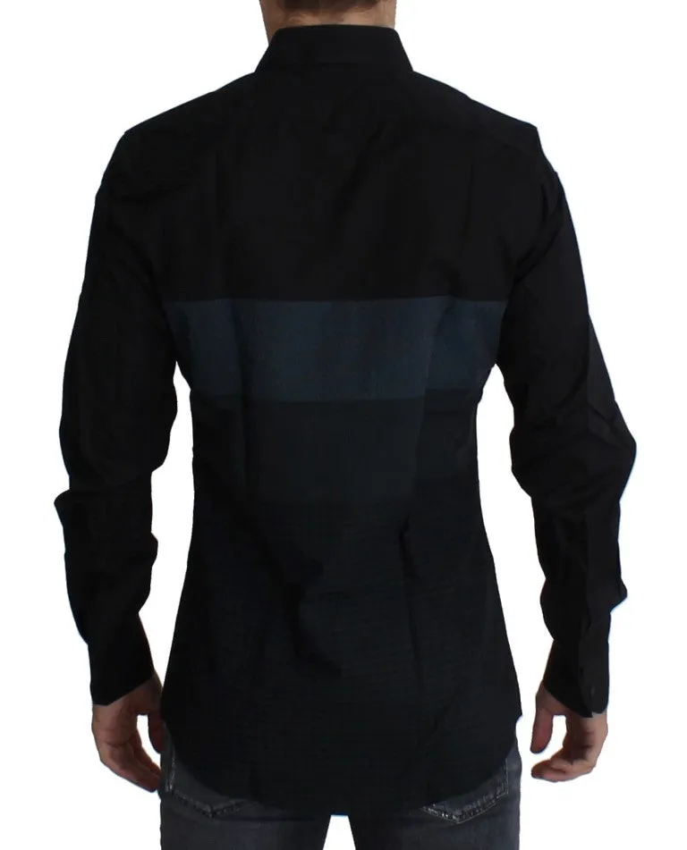 Black Checkered Slim Fit GOLD Casual Shirt