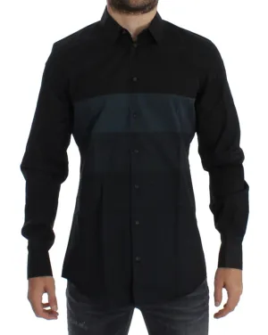 Black Checkered Slim Fit GOLD Casual Shirt