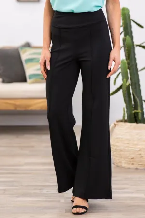 Black Flare Stretch Dress Pants