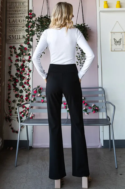 Black Flare Work Pants
