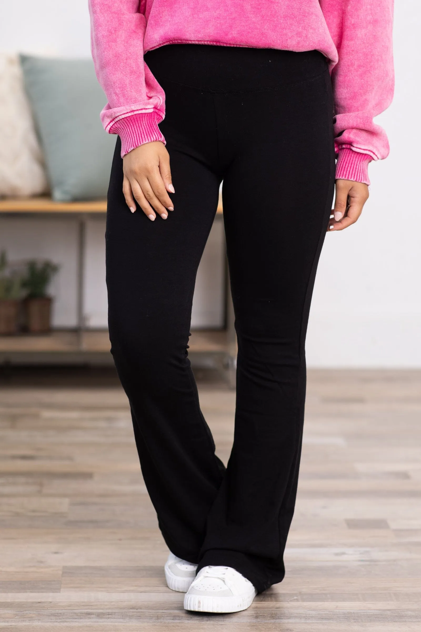 Black High Waist Flare Yoga Pants