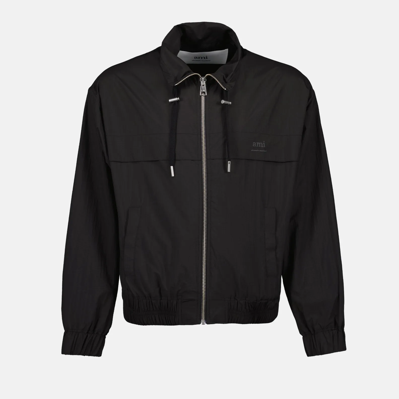 Black Nylon Windbreaker