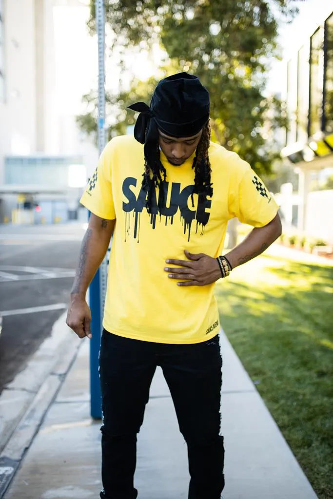 Black Sauce | Lemon Tee (Solid Checkered Drippin Sleeves)