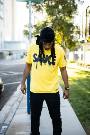 Black Sauce | Lemon Tee (Solid Checkered Drippin Sleeves)