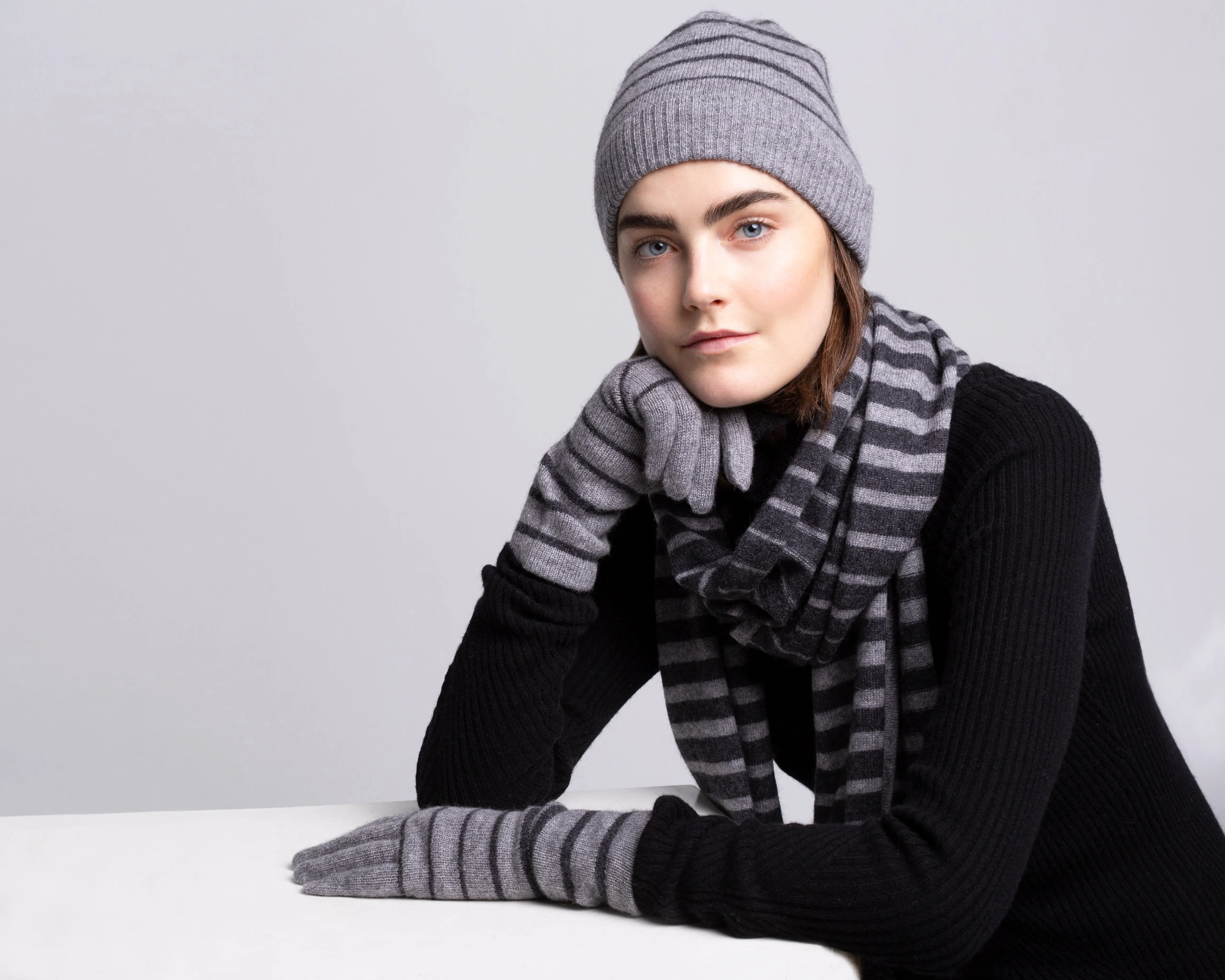 Blake Cashmere Striped beanie