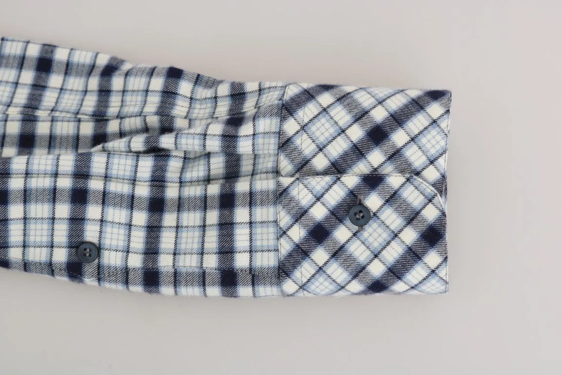 Blue Check Cotton GOLD Slim Fit Shirt