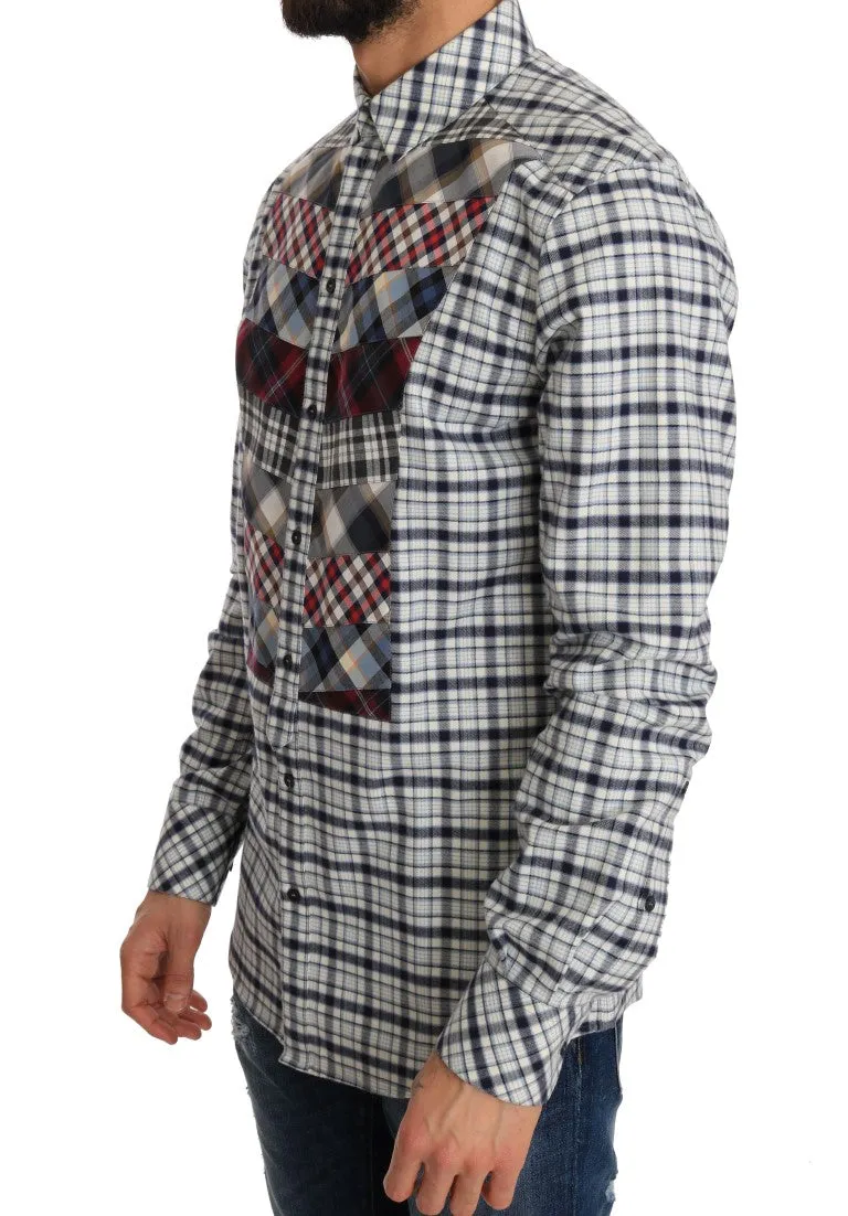 Blue Check Cotton GOLD Slim Fit Shirt