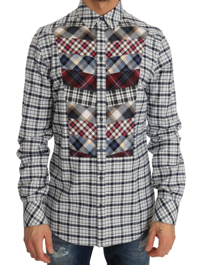 Blue Check Cotton GOLD Slim Fit Shirt