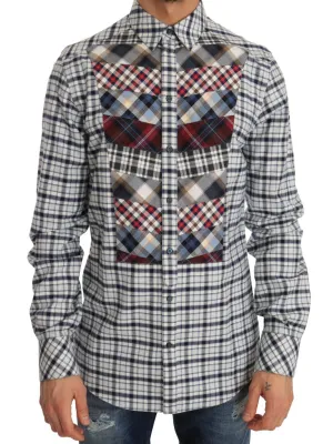 Blue Check Cotton GOLD Slim Fit Shirt