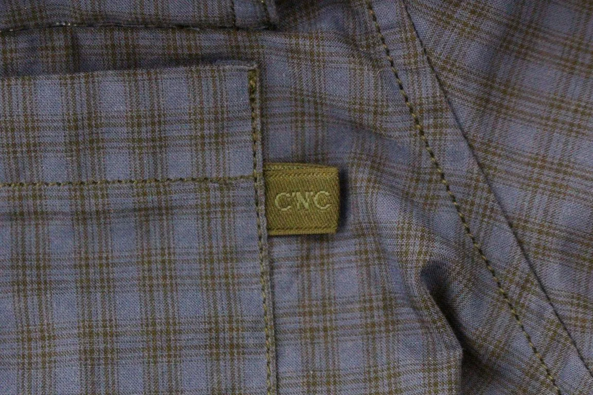 Blue checkered cotton shirt