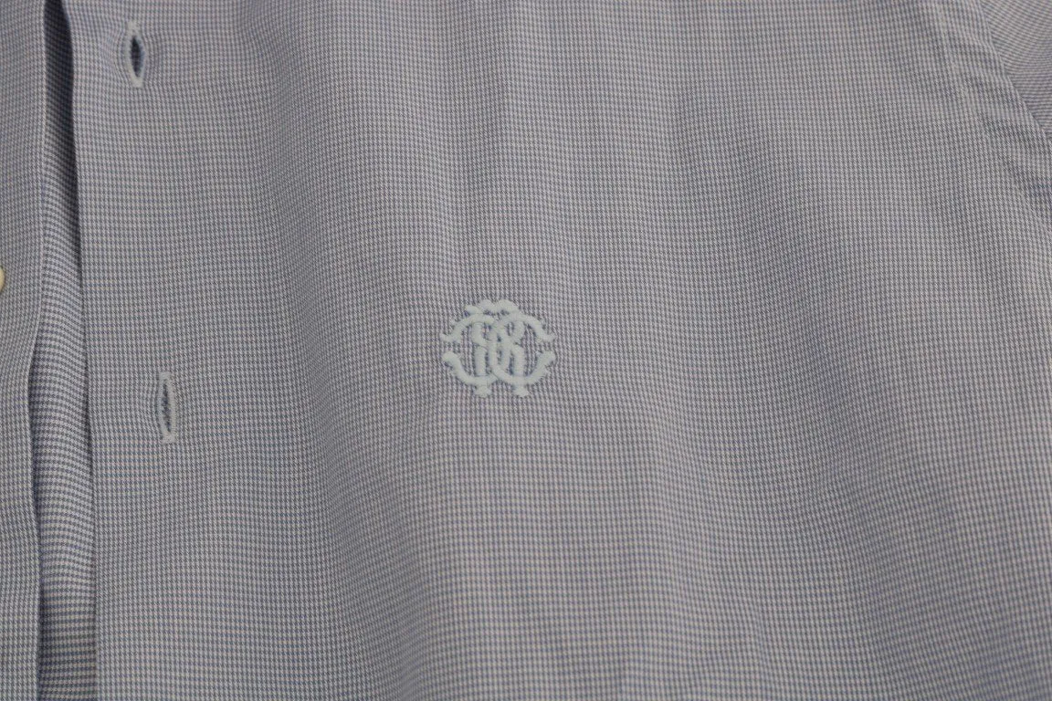 Blue Cotton Slim Fit Dress Shirt