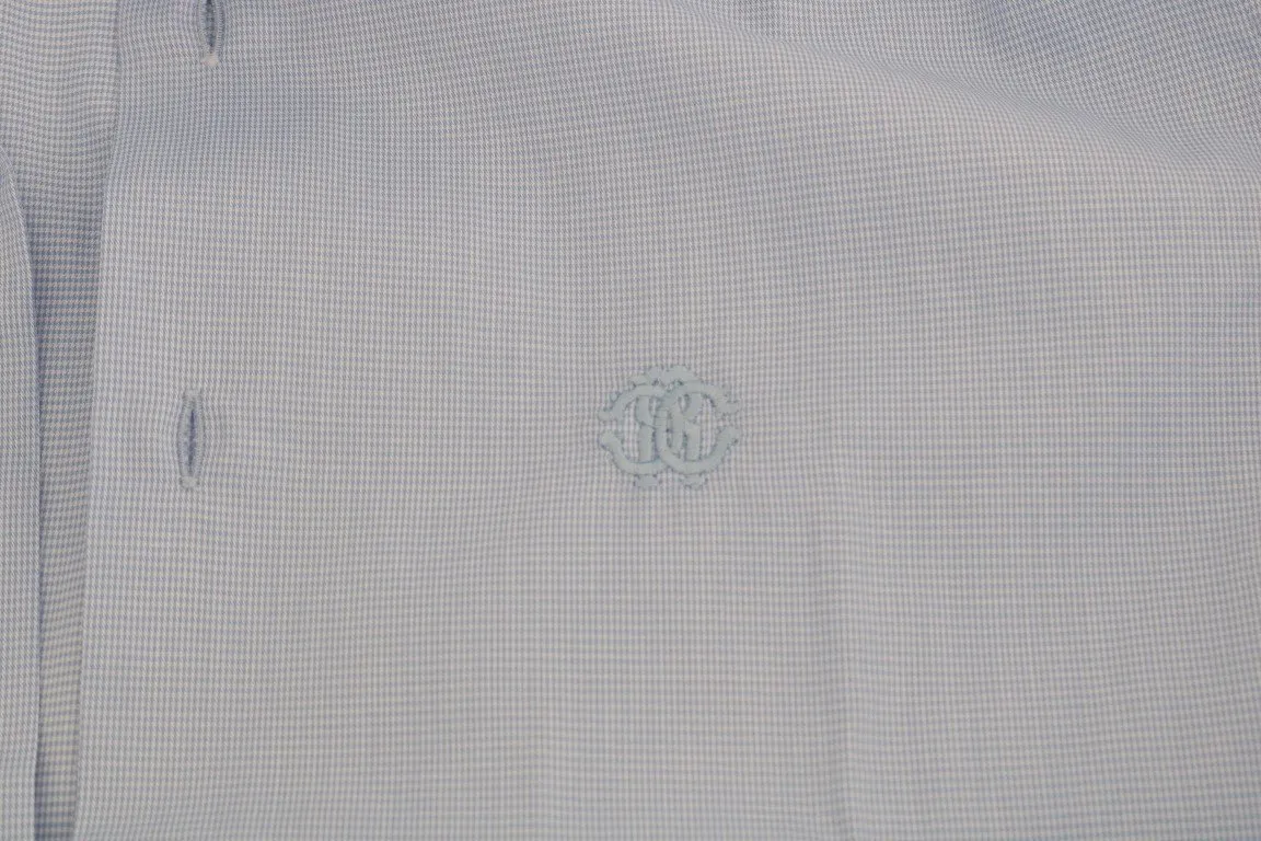 Blue Cotton Slim Fit Dress Shirt