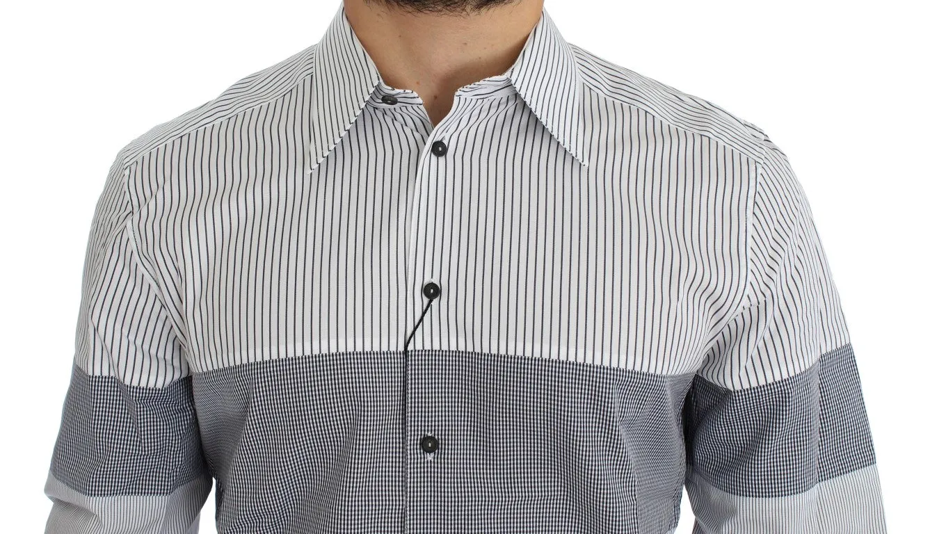 Blue White Slim Fit GOLD Casual Shirt