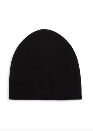 Boiled Cashmere Rolled Edge Beanie (Black)