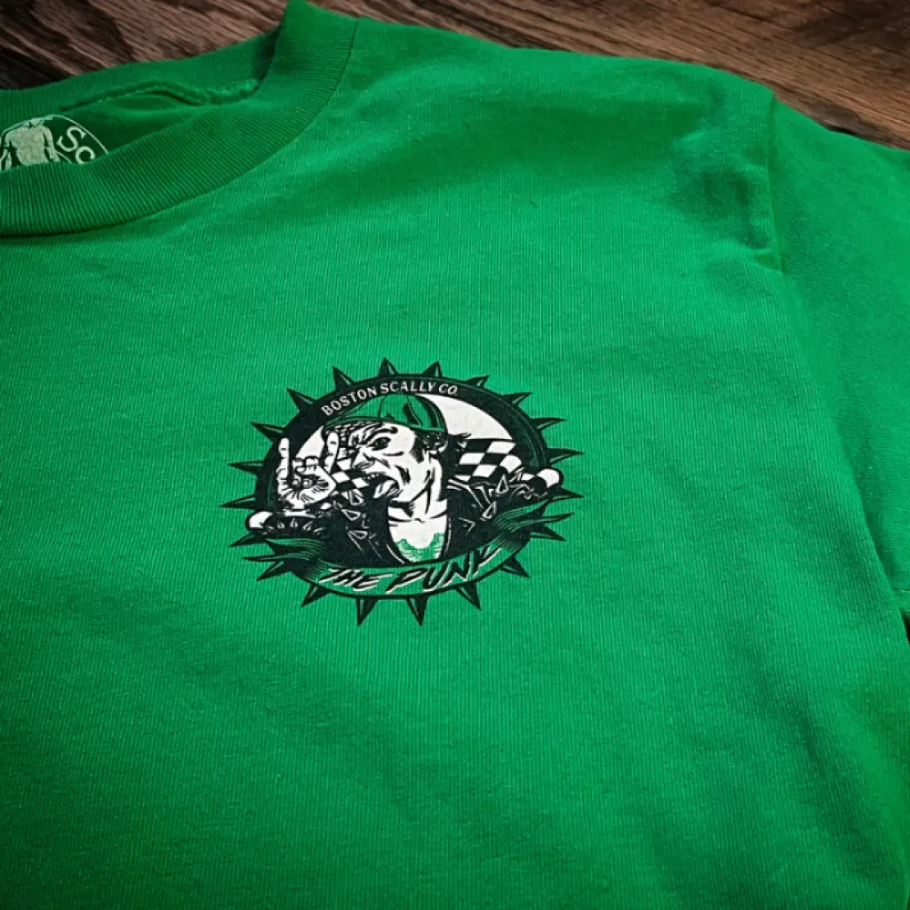 Boston Scally The Punk Long Sleeve Tee T-Shirt - Kelly Green