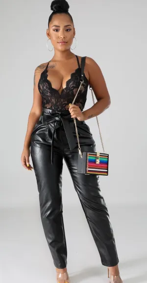 Boxy Leatherette Pants