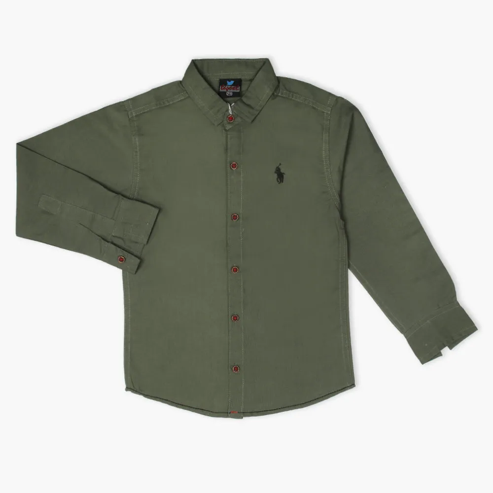 Boys Full Sleeves Shirt - Green
