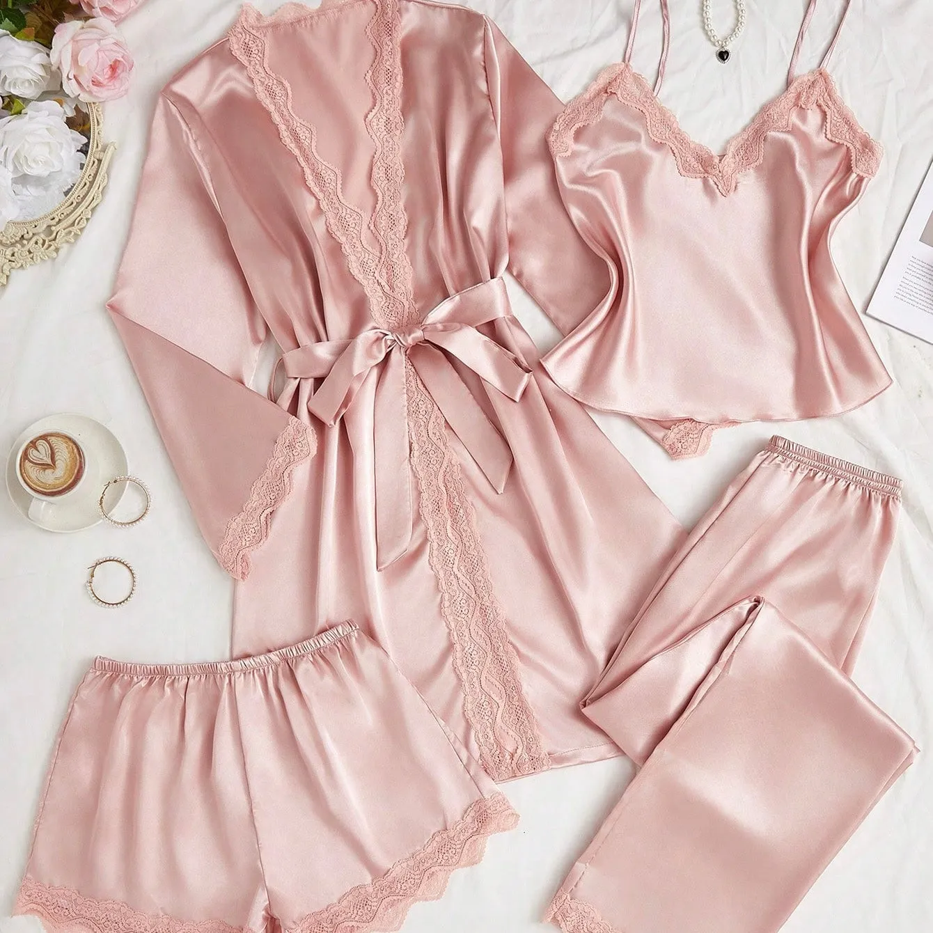 Brihanna 4 Packs Pajamas Set - Dusty Pink