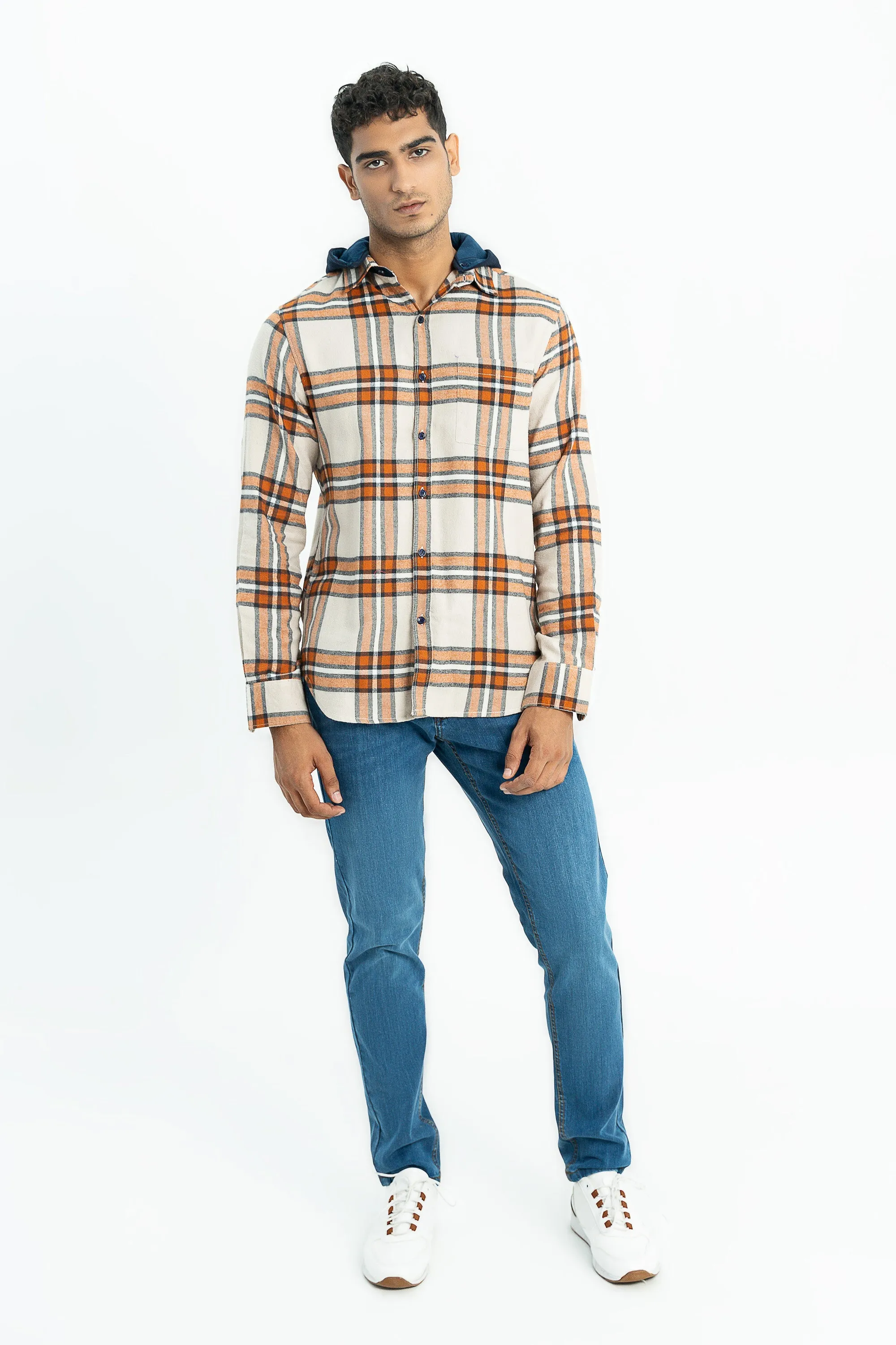 Brown Flannel Checkered Casual Shirt