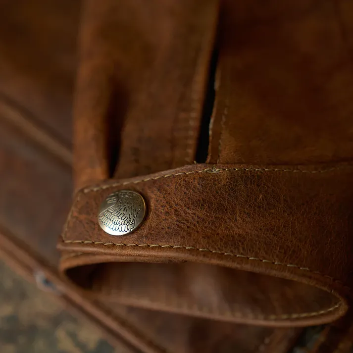 Brown Lambskin Leather Biker Jacket for Men