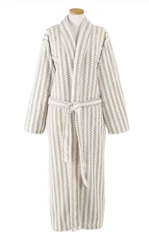 Bubble Stripe Fleece Robe (Sand)