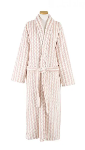 Bubble Stripe Fleece Robe (Slipper Pink)