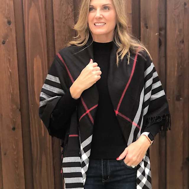 Burb Cashmere Feel Plaid Scarf