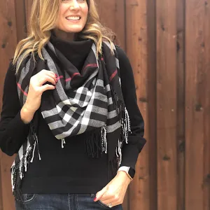 Burb Cashmere Feel Plaid Scarf
