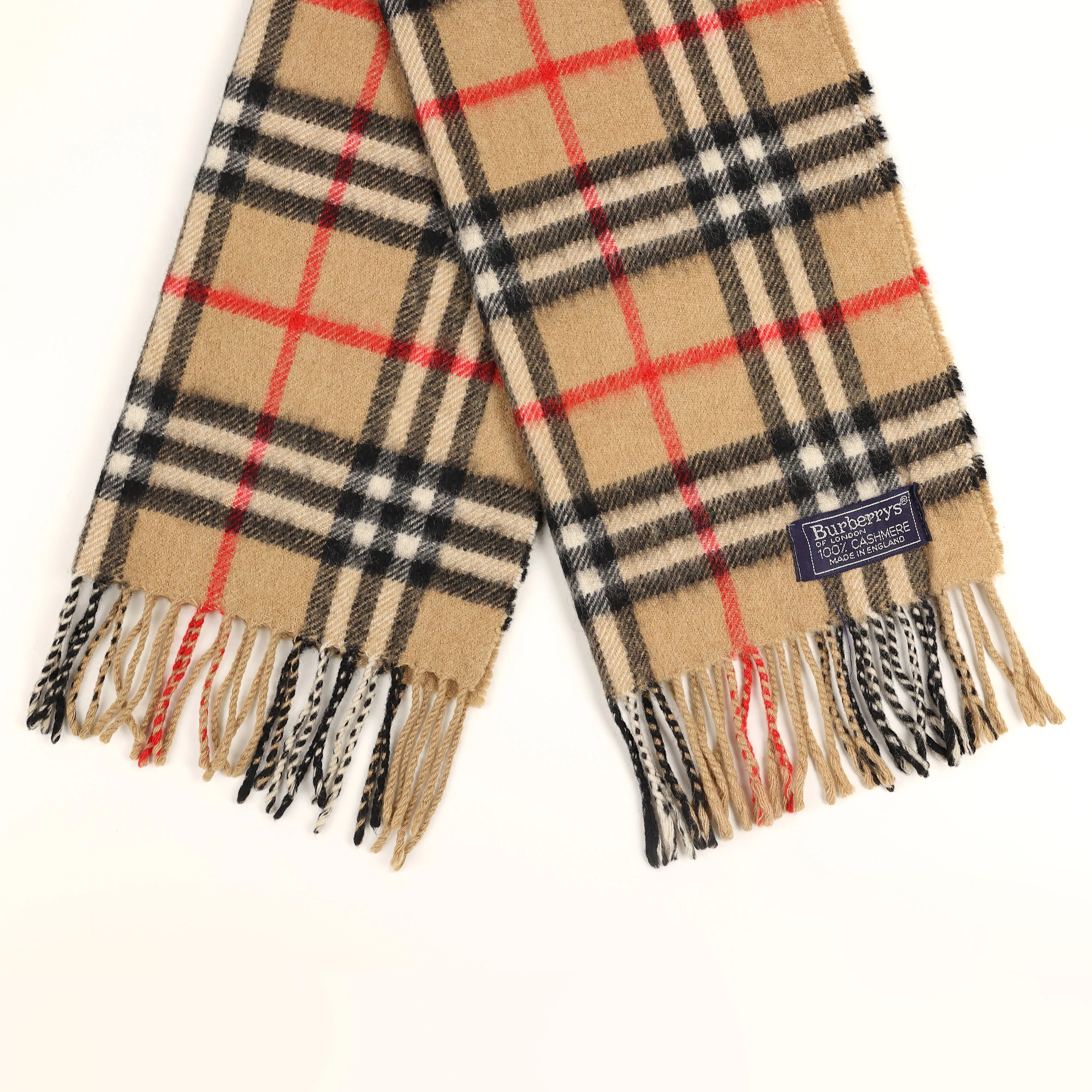 Burberrys Cashmere Check Scarf - Beige - One Size