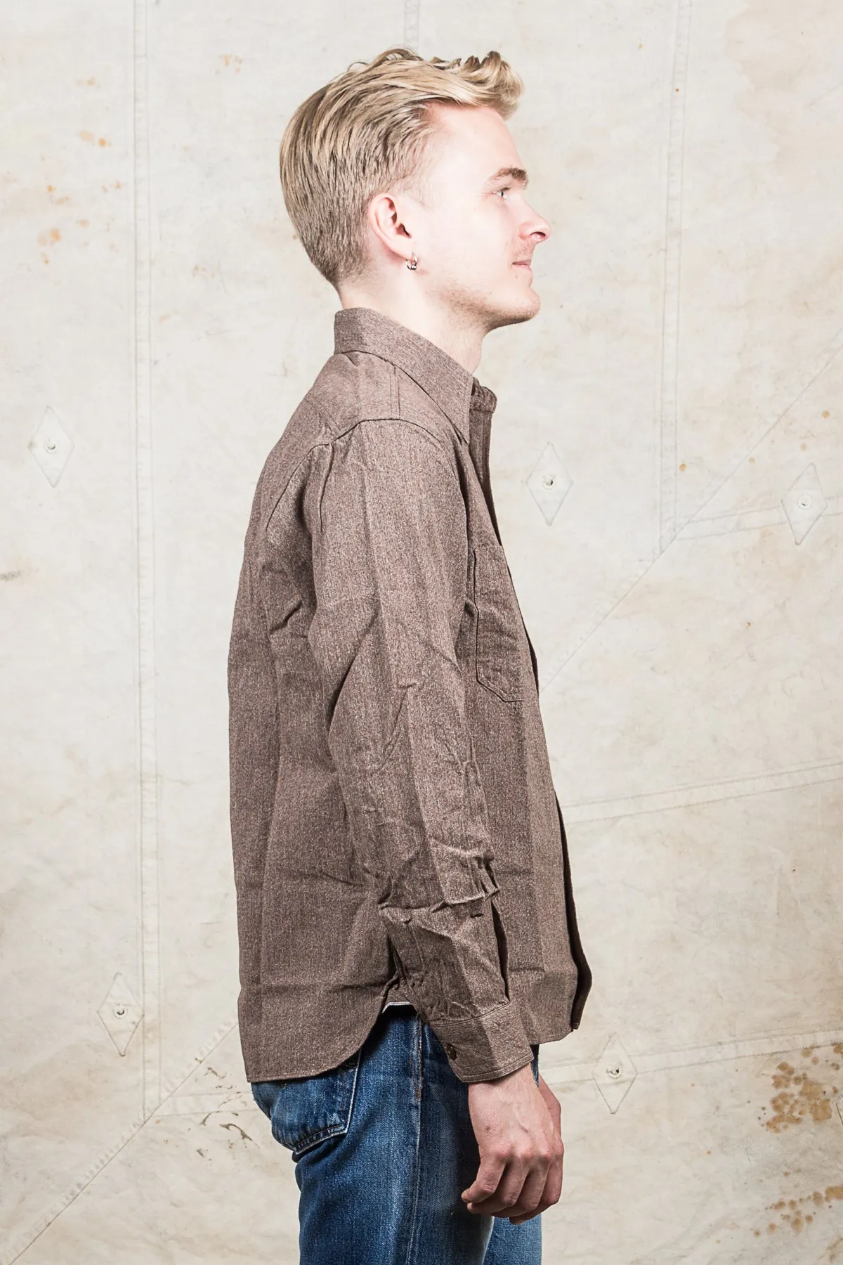 Buzz Rickson's Cotton Covert Work Shirt Brown