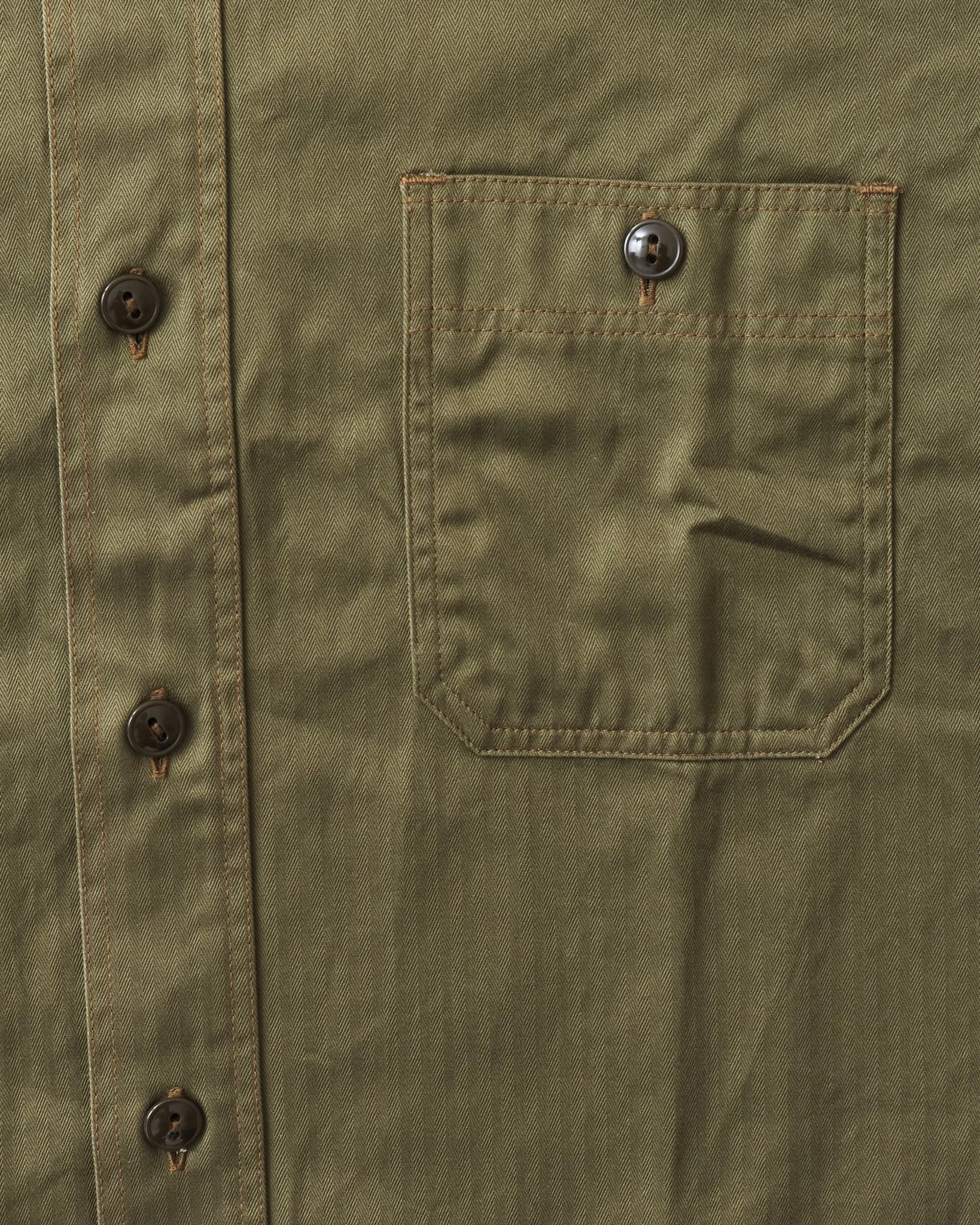 Buzz Rickson's HBT Twill Work Shirt Olive BR29390