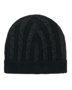 Cable Lurex Cashmere Hat