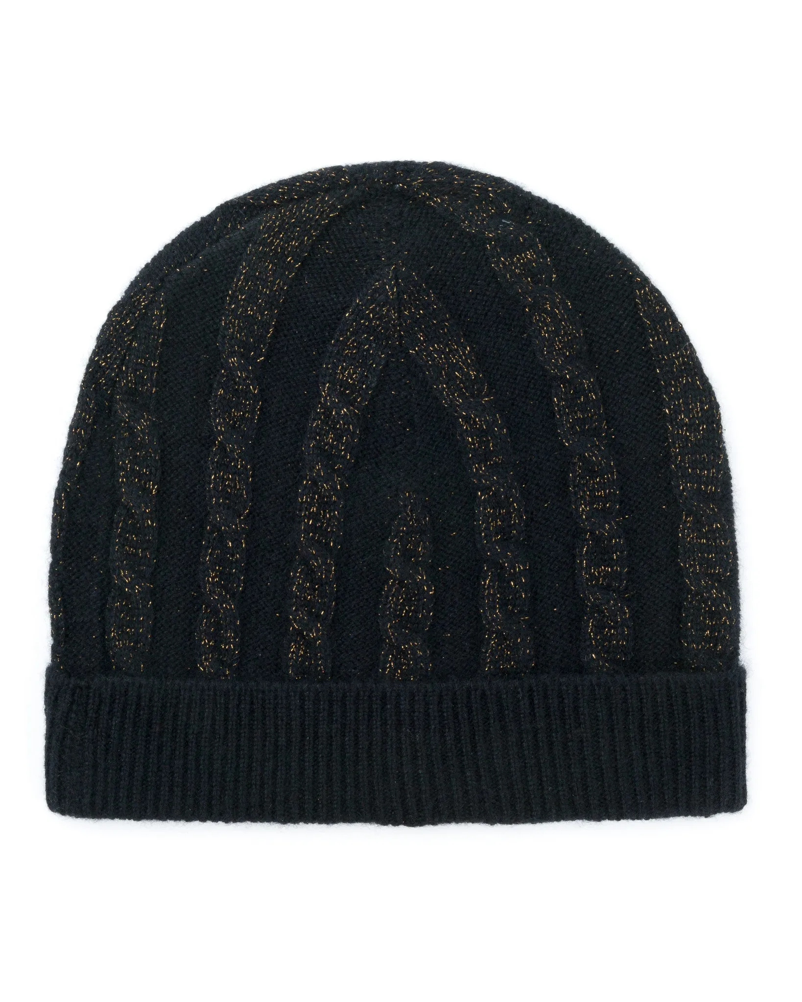 Cable Lurex Cashmere Hat