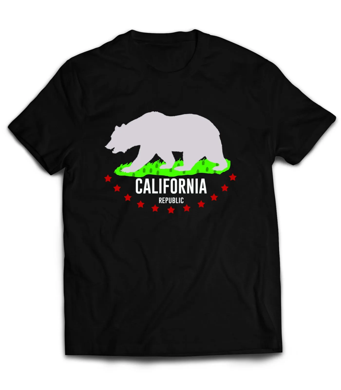 California Republic Bear T-Shirt California Republic Bear Stars Destination   by Market Trendz