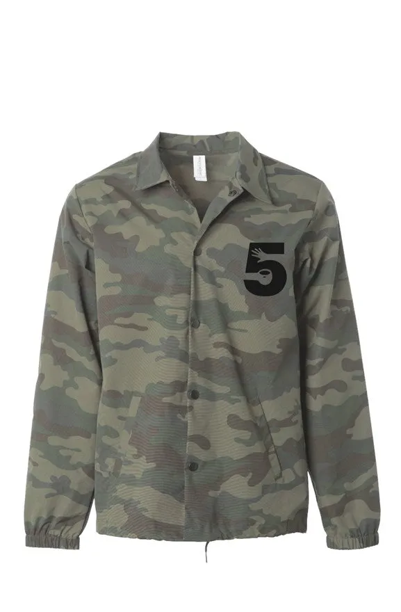 Camo Button-Up Coaches Jacket (OG 5 Logo) | Graphic Tee, Streetwear